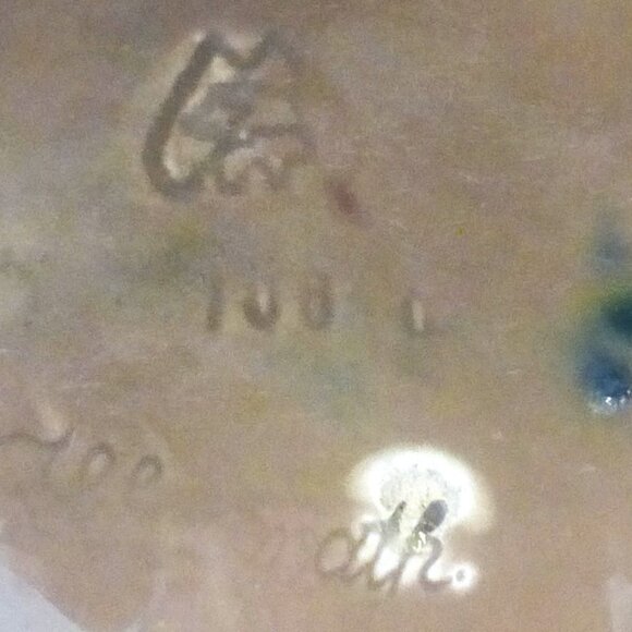 17.5" Deep POTTERY DISH w/ HANDLES Maker's Mark Pottery Planter Pottery Server - Picture 13 of 14